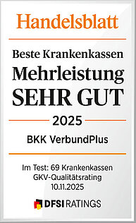 Handelsblatt Siegel 11/2025 Beste Krankenkassen Mehrleistung Sehr Gut 