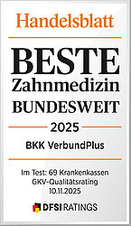 Handelsblatt Siegel 11/2025 Beste Zahnmedizin Bundesweit