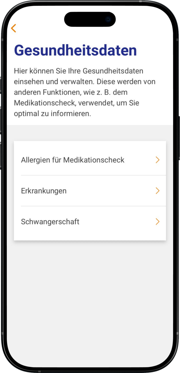 Screenshot aus der BKK VerbundPlus Onlinefiliale im Bereich Gesundheitsdaten.